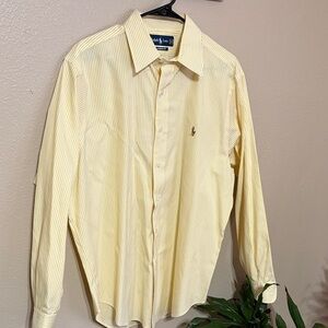 Polo by Ralph Lauren Men's Shirt in Soft Yellow Stripes